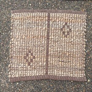 Woven Textured Rug Sample with Geometric Pattern